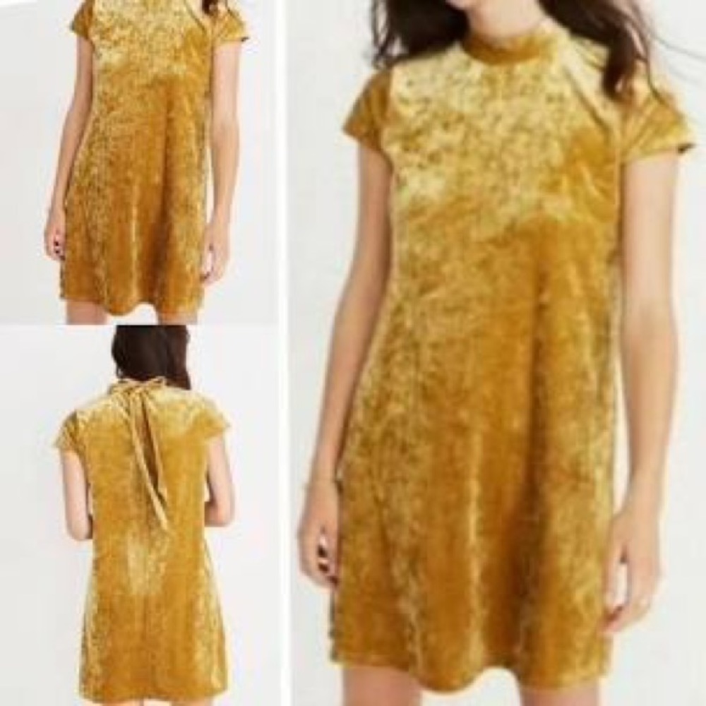 Madewell Mustard Velvet Dress Plus Size